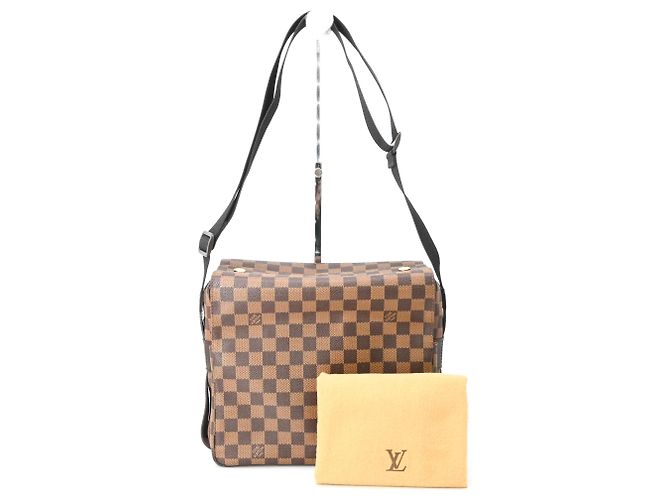 Bolsa de Ombro Naviglio Damier Azur Louis Vuitton Marrom