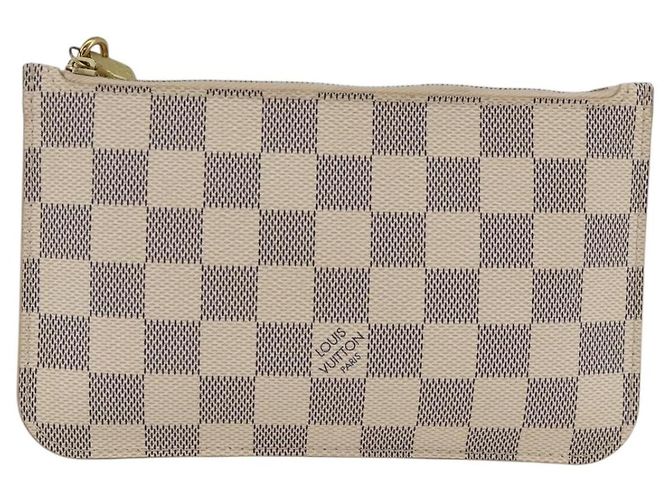 Louis Vuitton Neverfull Pochette Damier Ebene Small Blanco