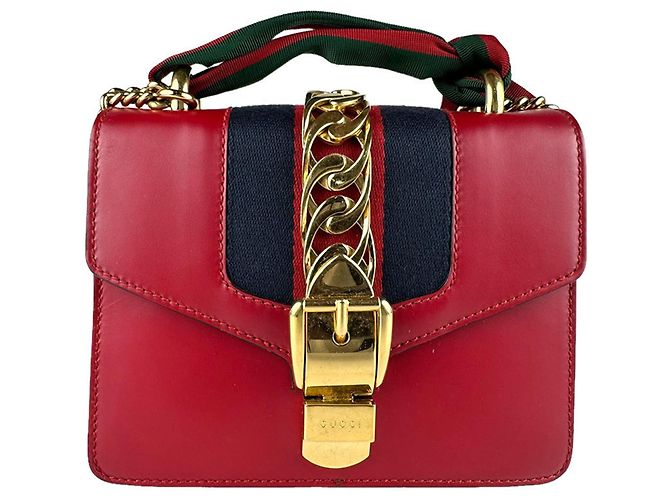 Borsa a Spalla Gucci Sylvie Rosso Blu navy
