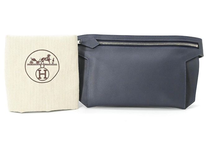 Borsa a tracolla in pelle Evercalf blu navy di Hermès