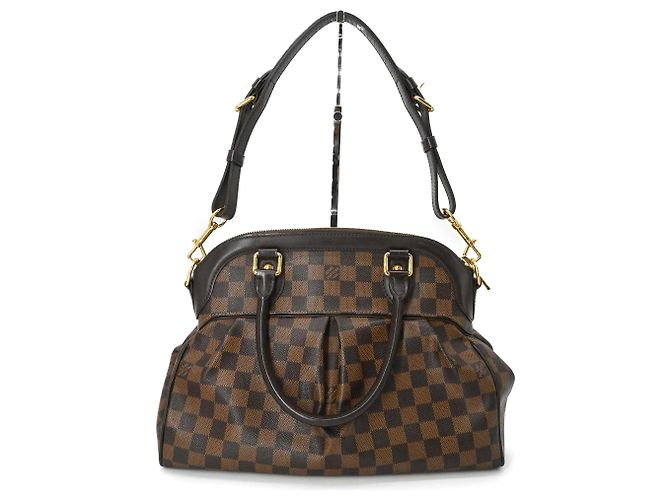 Bolsa de Ombro Louis Vuitton Trevi PM Ebene Damier Marrom