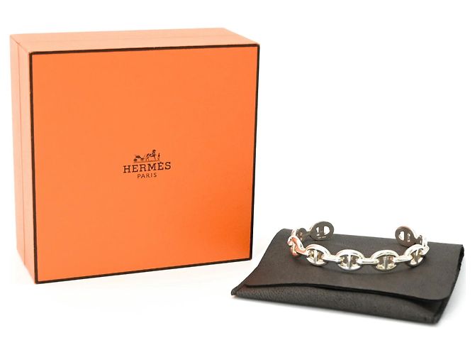 Hermès Bracciale Charm Chaine d'Ancre Enchainée Hermes Argento
