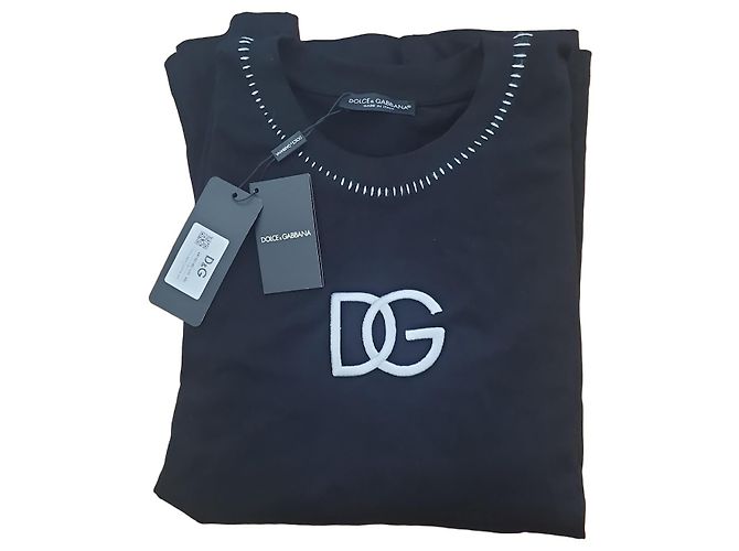T-shirt noir Dolce & Gabbana avec logo DG