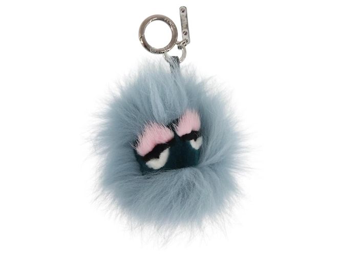 FENDI Bagbugs Monster Taschenanhänger Hellblau Auth BAZ611A