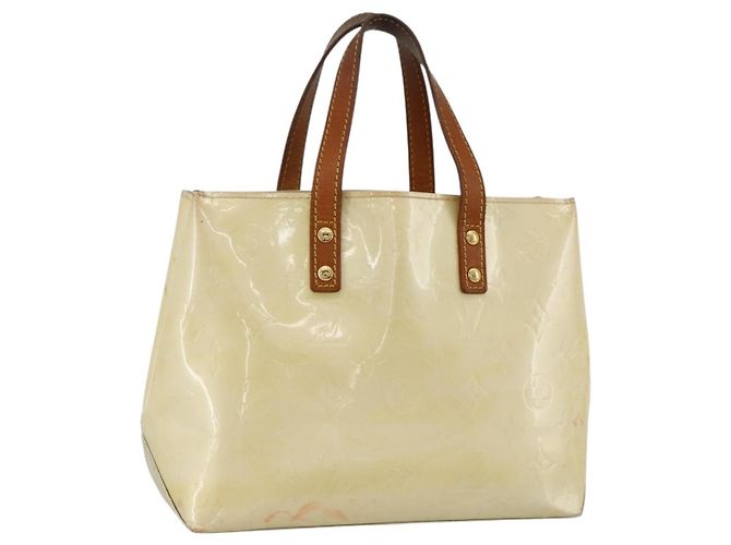 LOUIS VUITTON Sac à main Monogram Vernis Reade PM Perle M91336 LV Auth ARZ815