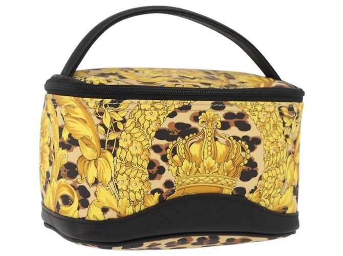 Borsa Vanity Gianni Versace in PVC giallo oro Auth BA11862 D'oro