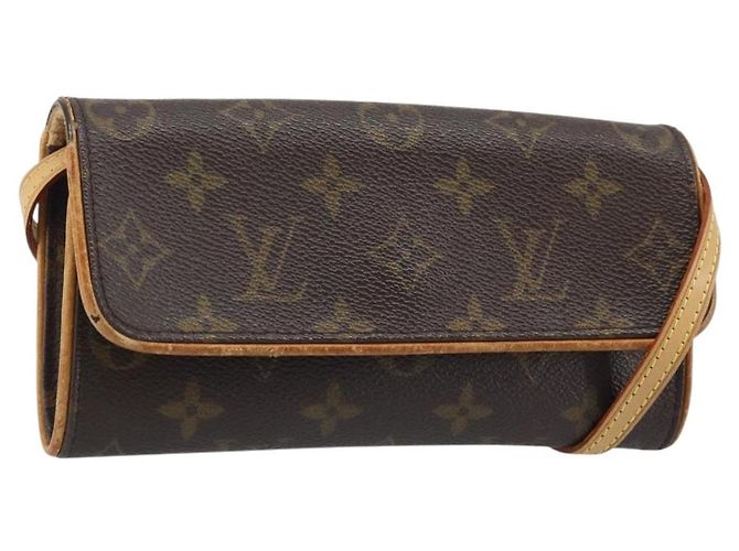 LOUIS VUITTON Monogram Pochette Twin PM Bolsa de Hombro M51854 LV Auth ka3535 Monograma