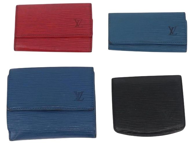 LOUIS VUITTON Monogram Epi LV Cup Pelle 7 Set Blu Nero Rosso LV Auth BA11526 Monogramma