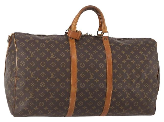 LOUIS VUITTON Monogram Keepall Bandouliere 60 Bolsa Boston M41412 LV Auth AMZ045