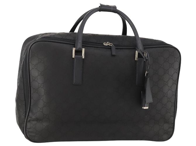 Borsa Boston GG Canvas Gucci Nera Argento Auth 173961 Nero