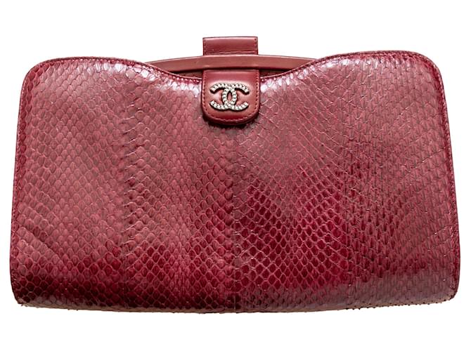 Timeless Bolsa de couro de cordeiro python Chanel