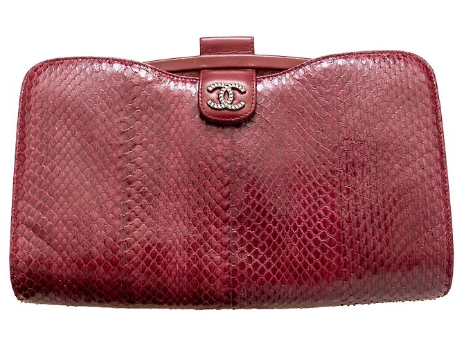 Classique Sac à main en cuir d'agneau python Chanel