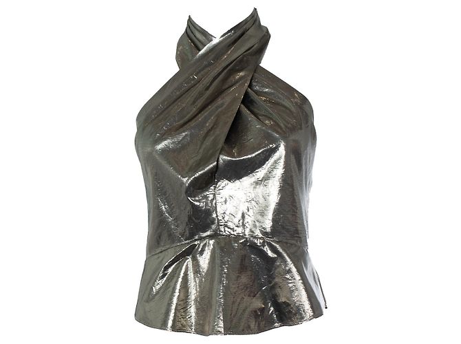 Isabel Marant, top halter metallico D'oro
