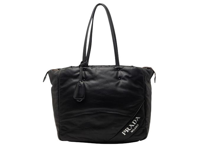 Prada Black Leather Tote/Shoulder Bag