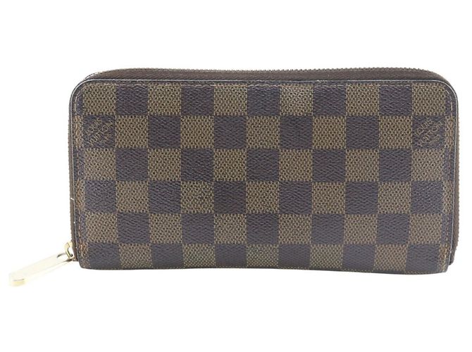 Zippy Cartera larga de lona Damier Louis Vuitton Castaño