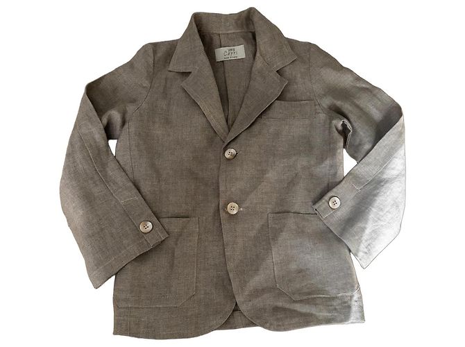 Autre Marque Blazer Beige 100% Lino Capri