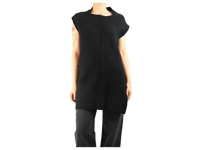 Rick Owens Schwarzer asymmetrischer Kaschmir-Pullover - Größe M