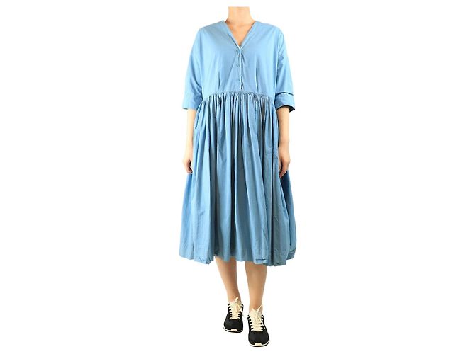 Autre Marque Blaues Taffeta-Sommerkleid - Größe M