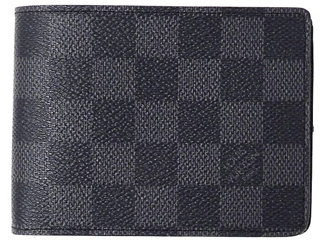 Herren Bi-Fold Geldbörse Damier Graphite Louis Vuitton Schwarz