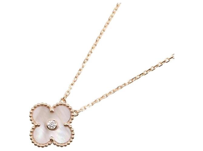 Van Cleef & Arpels Vintage Alhambra 1PD Necklace Pink Golden 