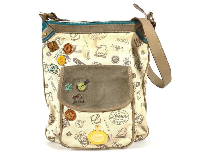 Bolsa transversal com logo do 160º aniversário Loewe Multicor Bege