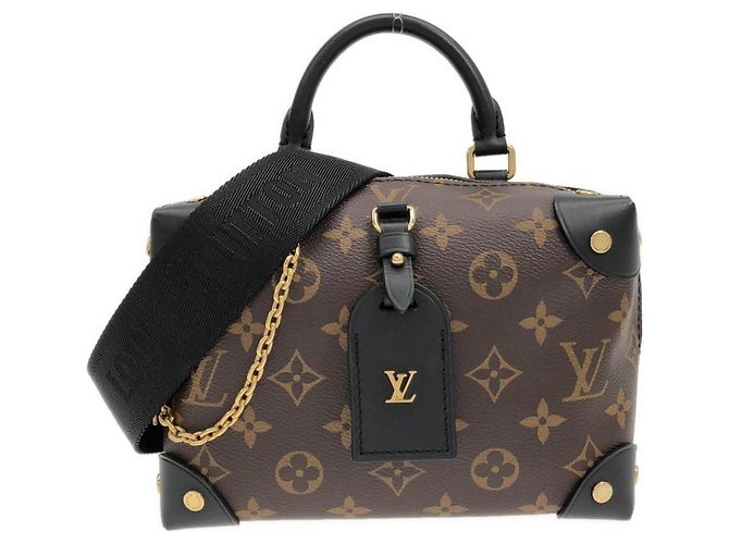 Borsa Louis Vuitton Monogram Petite Malle Souple Marrone Nero