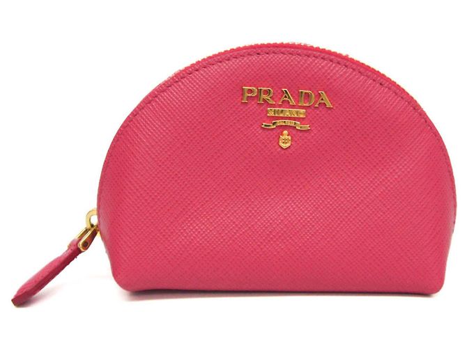 Pochete Mini Saffiano Prada com chaveiro Rosa