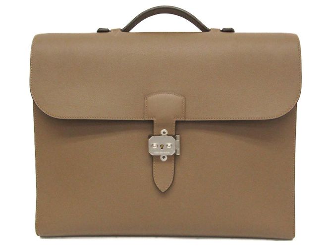 Pasta de Documentos Hermès em Cinza Etoupe Taupe
