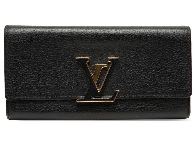 Louis Vuitton Black Taurillon Capucines Long Wallet