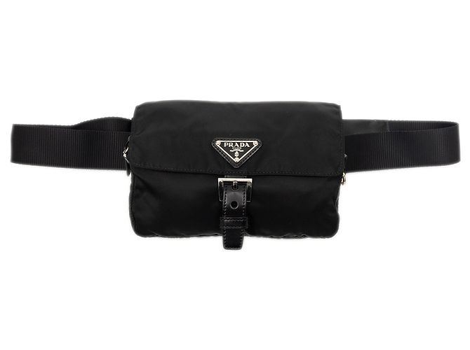 Prada Black Tessuto Buckle Belt Bag