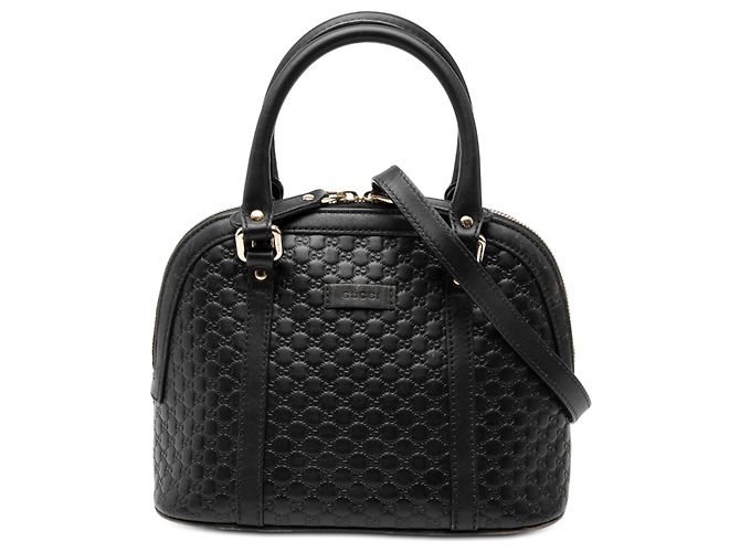 Gucci Schwarze Mini Microguccissima Dome-Handtasche