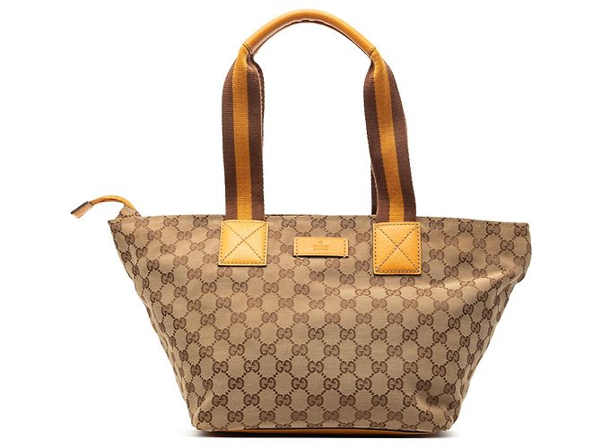 Gucci Beige GG Canvas Web Tote