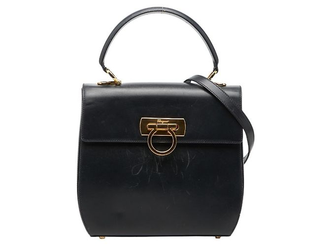 Borsa Gancini Salvatore Ferragamo Blu navy
