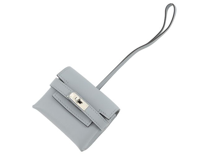 Kelly Charm per borsa Hermès in grigio e argento Marrone