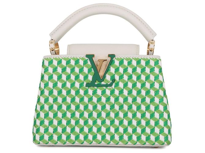 Bolsa Capucines MINI Louis Vuitton Branco Verde
