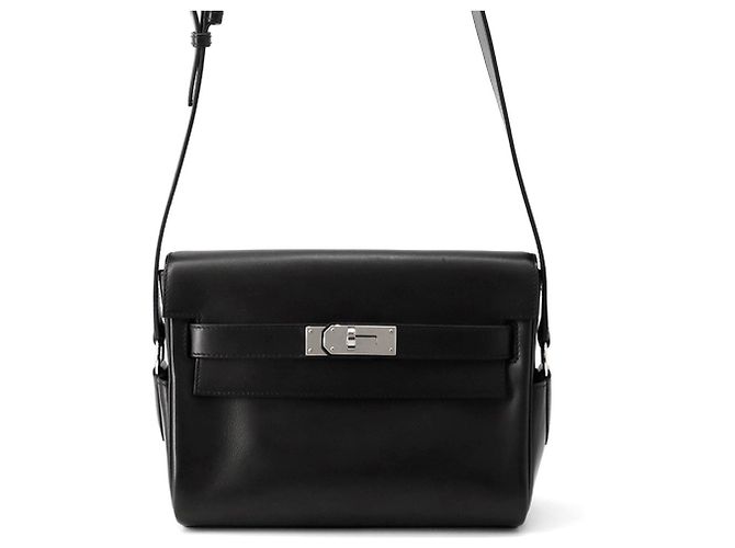 Sac à main Hermès Kelly PM en cuir Evergrain noir