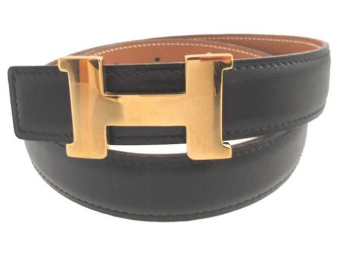 Cinto H-Buckle Constance da Hermès Marrom Preto