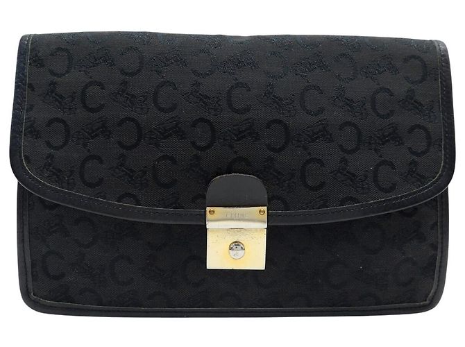 Céline CLUTCH VINTAGE CELINE IN CANVAS MONOGRAMMA NERO