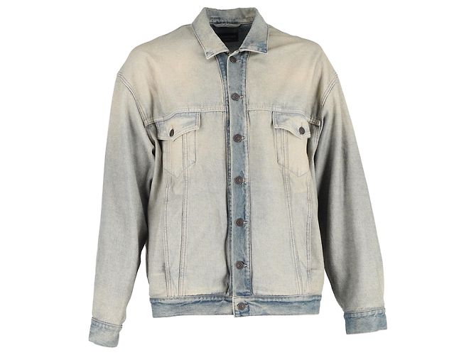 Balenciaga gewaschene Jeansjacke aus blauer Baumwolle