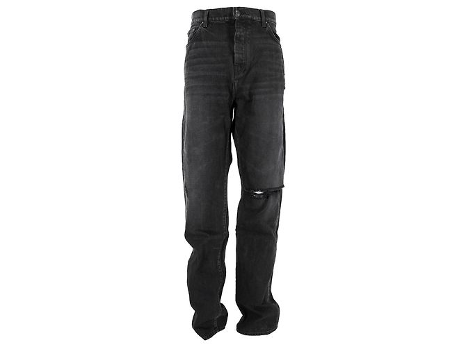 Jeans reto de algodão preto Amiri
