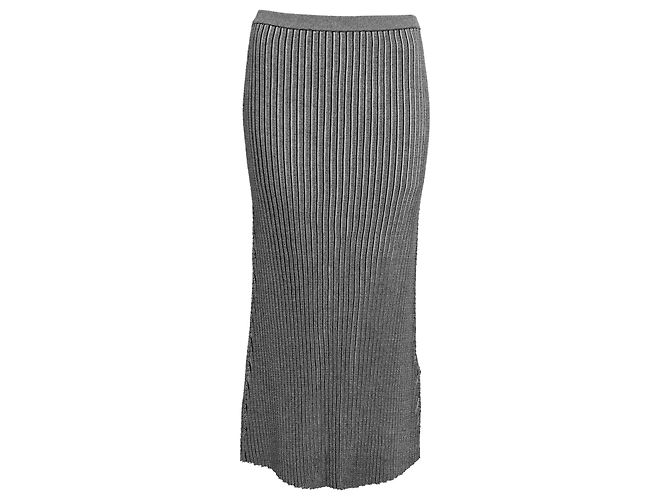 Victoria Beckham Midi-Rock aus grauem Polyester