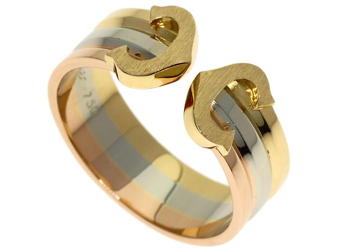 Anello Cartier 2C in oro giallo bianco e rosa 18K