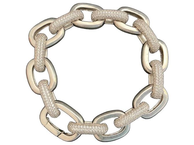 Autre Marque Pulsera de plata esterlina con mini diamantes