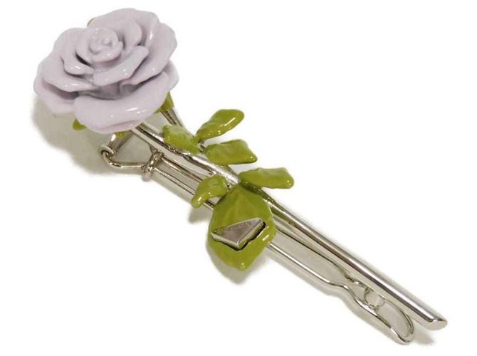 Fermaglio per capelli Prada Rose Argento Porpora 