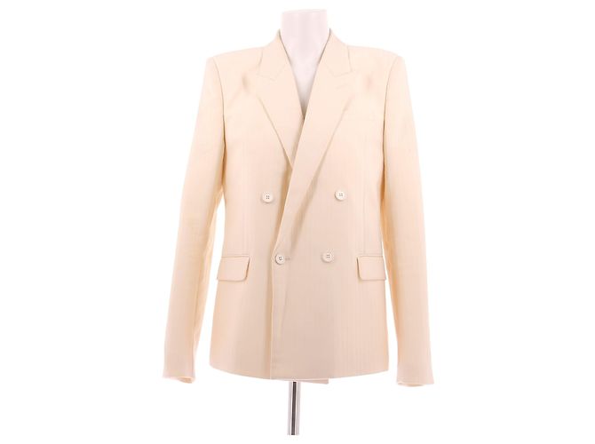 Saint Laurent Blazer crème en laine Beige