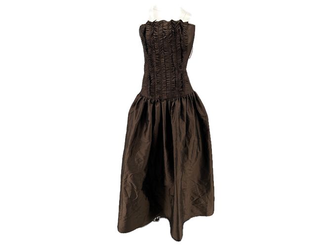 Autre Marque Langes braunes Bustierkleid