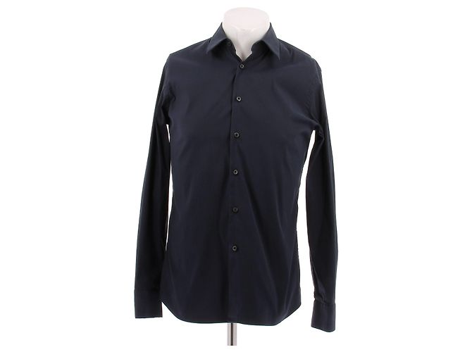 Camisa Prada azul marinho de algodão