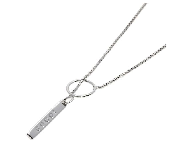 Collar Lariat Gucci en Oro Blanco de 18K
