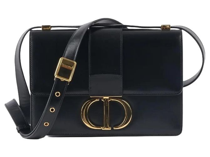 Dior 30 Montaigne Bolso de piel de ternera box negro