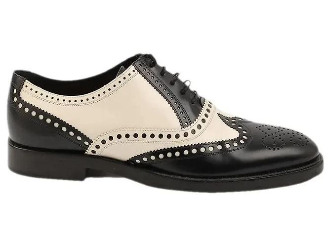 Mocassini Oxford Dior pelle nera e bianca 38 Nero